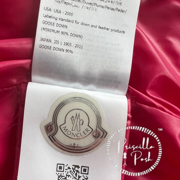 Moncler Hot Pink Velvet Quilted Down Puffer Jacket Goose Down Puffer Coat - Picture 12 of 16